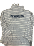 Grey and White Striped Mock Long Sleeve